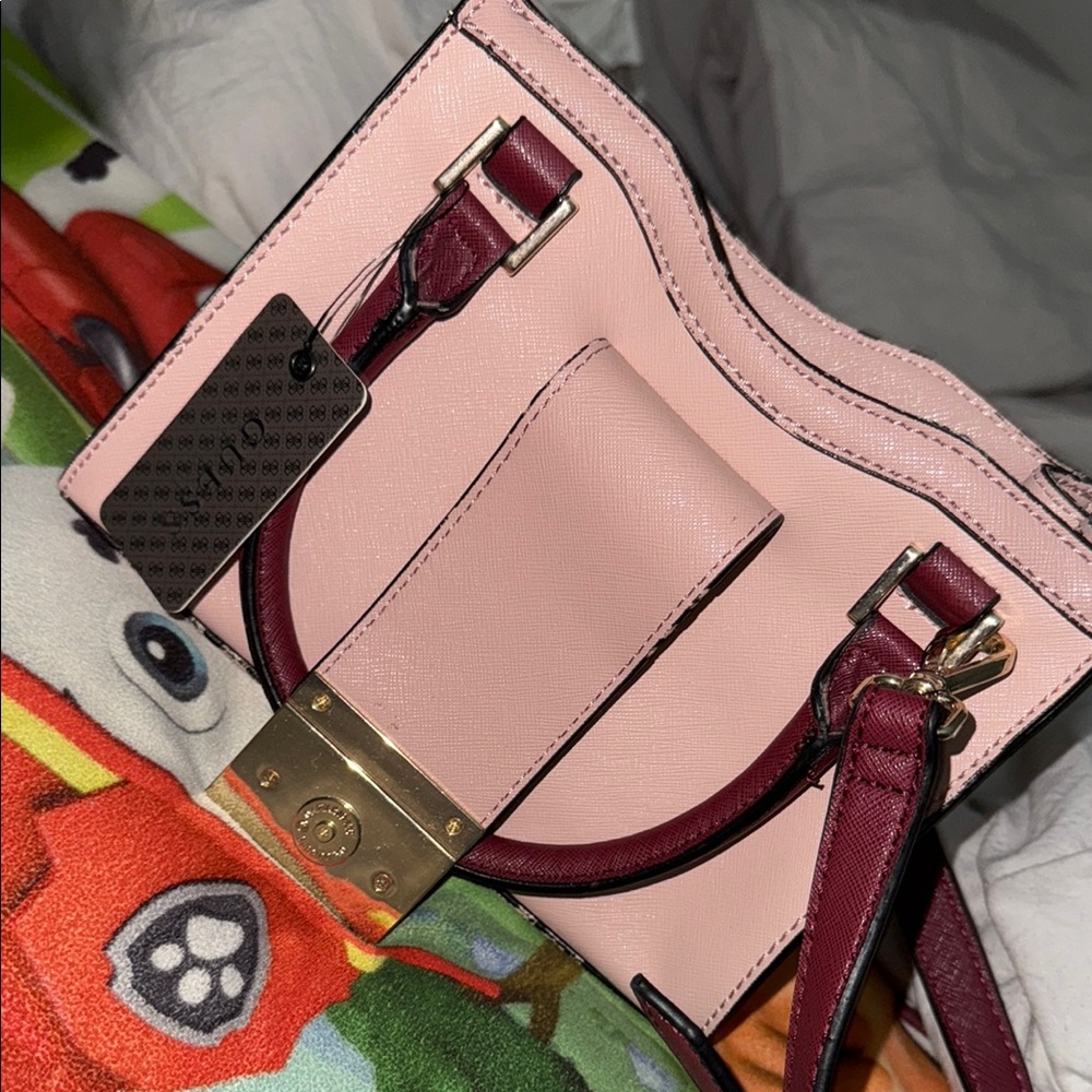 Elegant Pink and Burgundy Handbag
